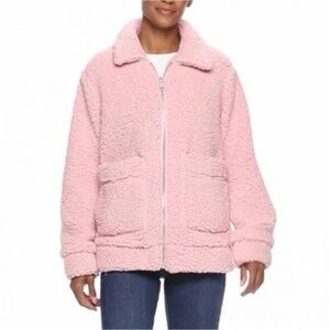 Levi's Oversized Sherpa Teddy Bomber Jacket Bubblegum Pink Size Medium
